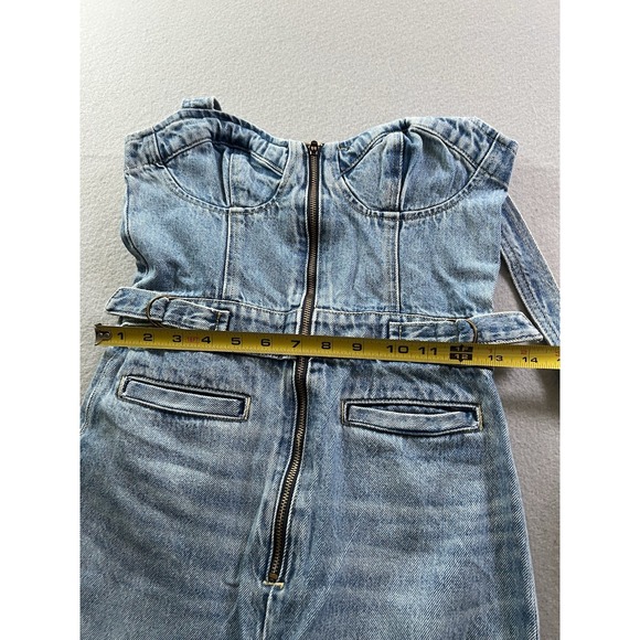 Etica Women's  XS Darla Bustier Denim Jean Jumpsuit Crop Sustainable Seafarer - Picture 7 of 16